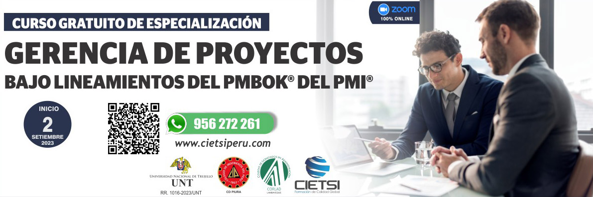 CURSO DE ESPECIALIZACIÓN GERENCIA DE PROYECTOS BAJO LINEAMIENTOS DEL PMBOK DEL PMI 2023